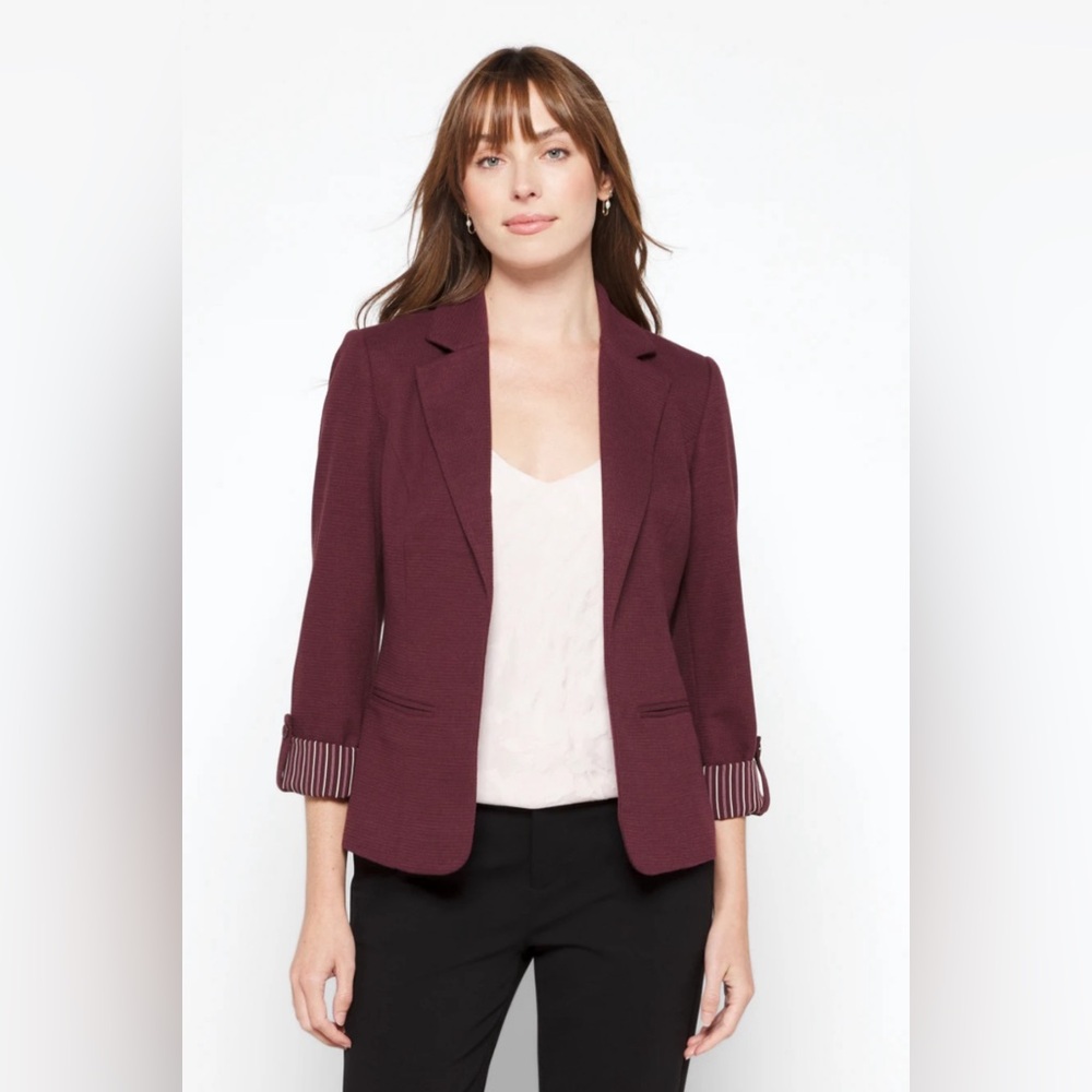 41 Hawthorn Natalie Knit Blazer in Burgundy